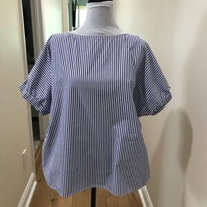 Vineyard Vines Blue and White Stripe Pullover Top, Size XL